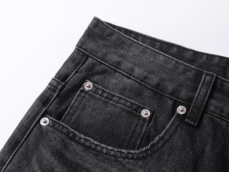 Purple Brand Black Distressed Washed Denim Jeans — detail
