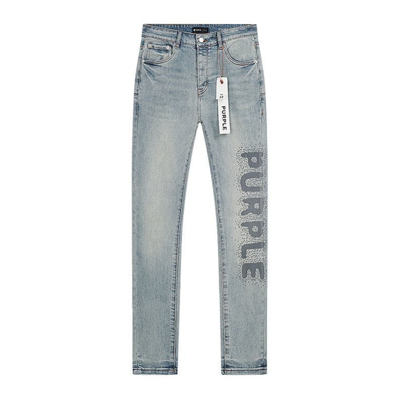 Purple Brand Light Blue Leg-Graphic Jeans — front