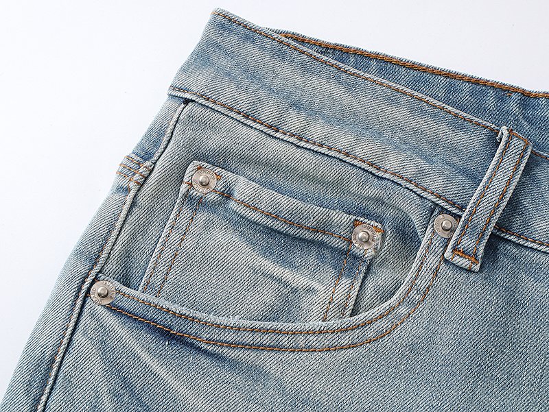 Purple Brand Light Blue Leg-Graphic Jeans — detail