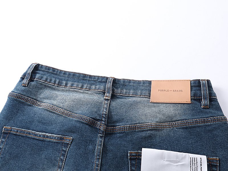 Purple Brand Blue Rhinestone-Style Motif Jeans — detail