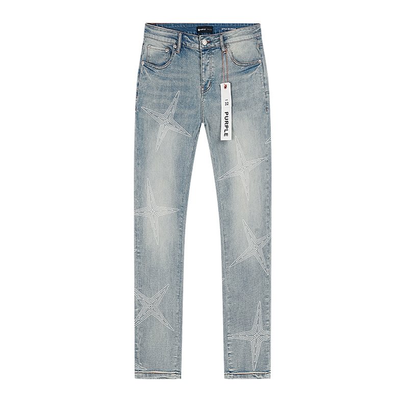 Purple Brand Star Graphic Light Blue Jeans — hero