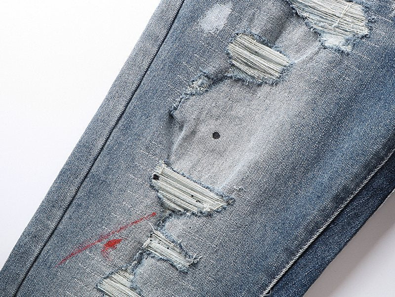 Purple Brand Distressed Washed Denim Jeans — detail
