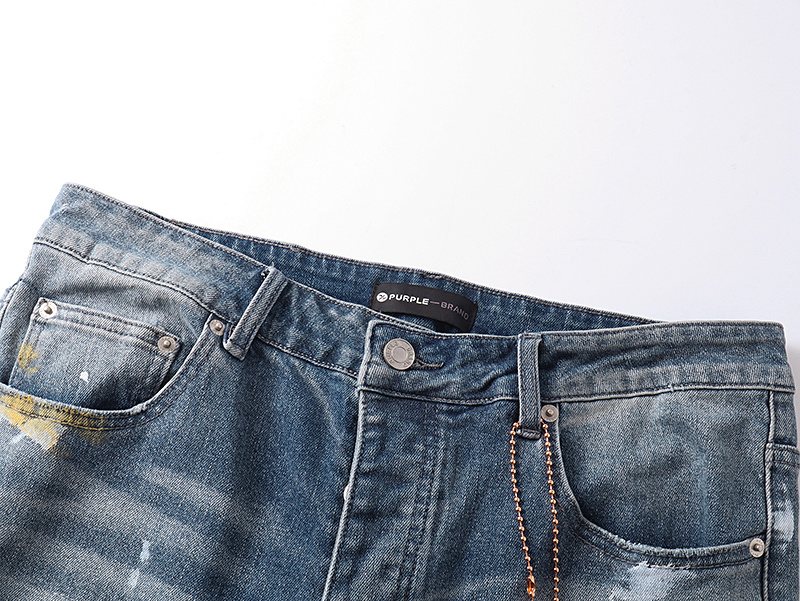 Purple Brand Distressed Washed Denim Jeans — detail