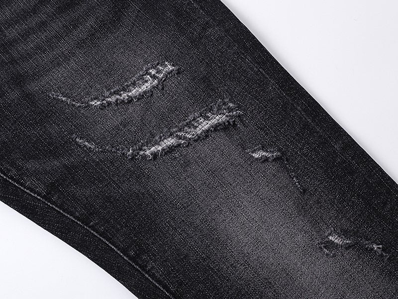 Purple Brand Washed Black Distressed Flare Jeans — detail