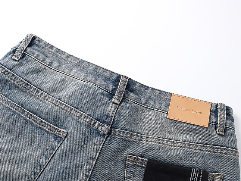 Purple Brand Light Blue Wash Straight-Leg Jeans — detail
