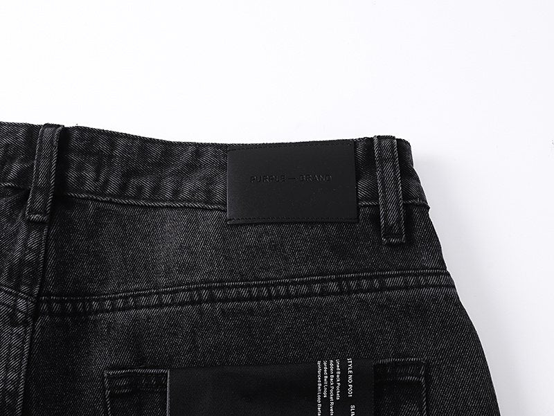 Purple Brand PU813 Washed Black Distressed Jeans — detail