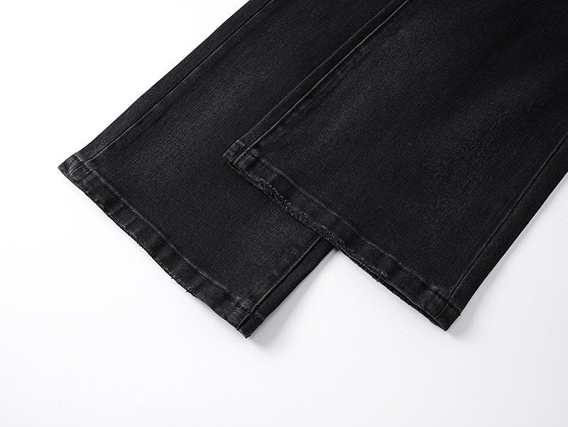 Purple Brand Black Distressed Flared Jeans — detail