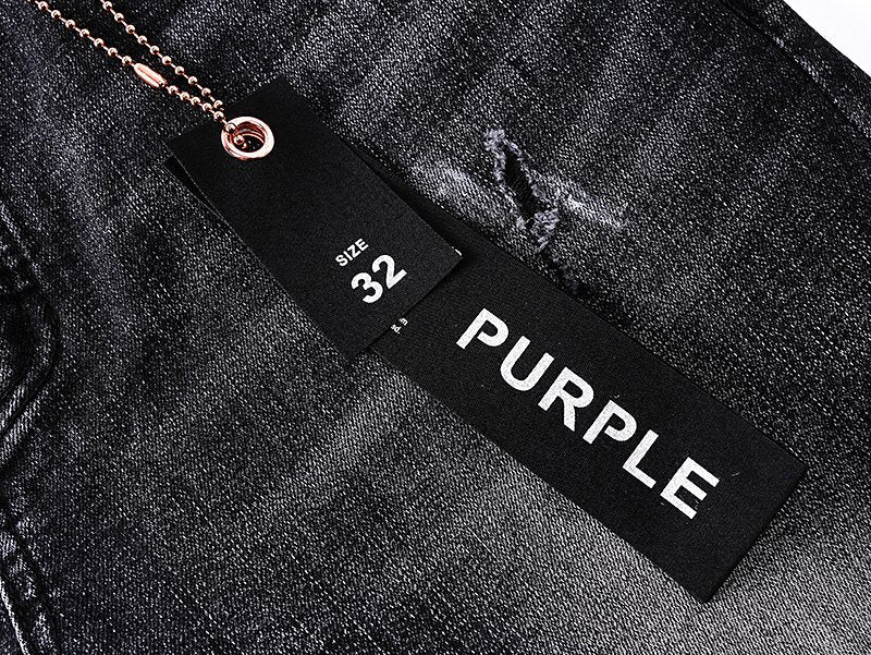 Purple Brand Black Paint-Splatter Distressed Jeans — hang_tag