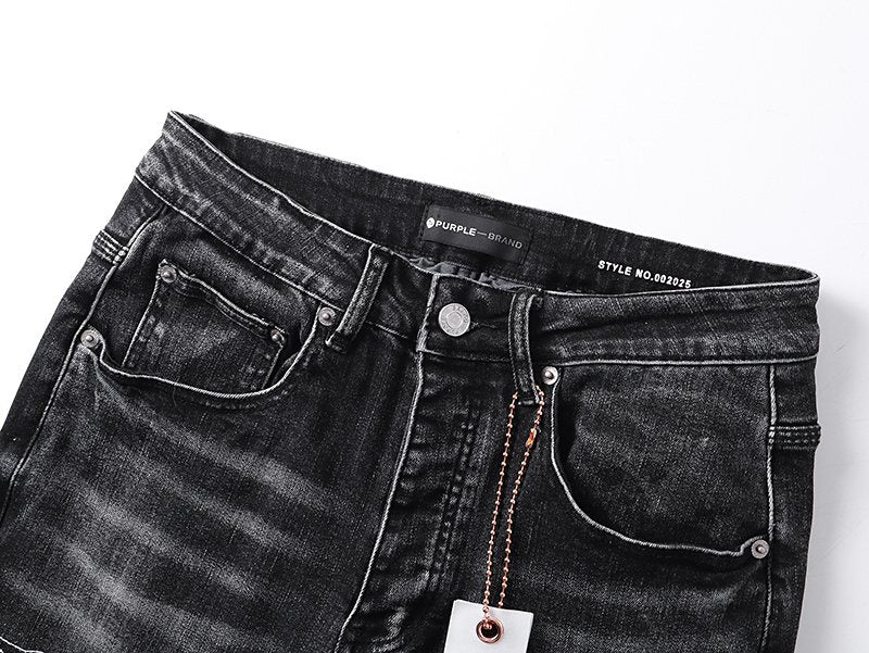 Purple Brand Washed Black Side-Leg Graphic Jeans — detail