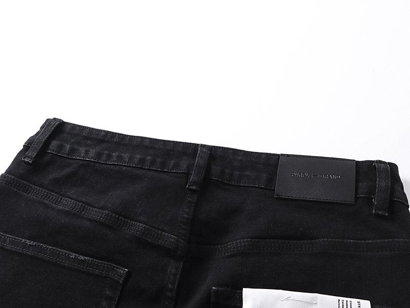 Purple Brand Rhinestone Splatter Black Jeans — detail