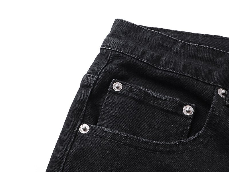 Purple Brand Rhinestone Splatter Black Jeans — detail