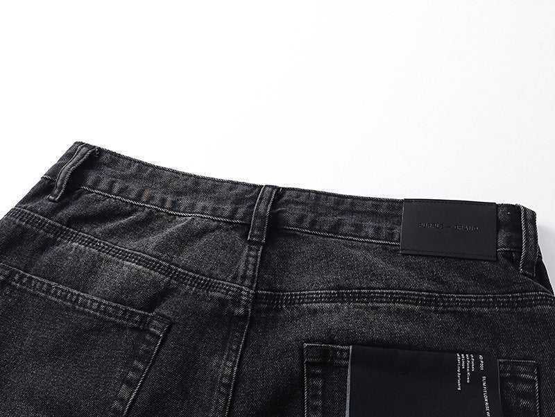 Purple Brand Black Washed Distressed Jeans — detail