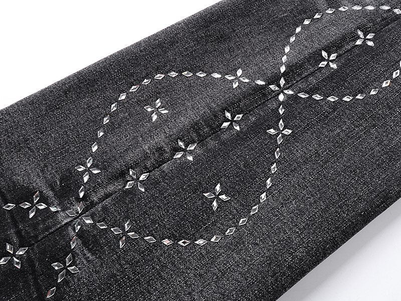 Purple Brand Floral Embroidered Flared Jeans — detail