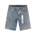 Purple Brand Rhinestone Burst Denim Shorts — hero