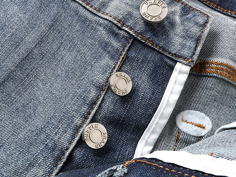 Purple Brand Rhinestone Burst Denim Shorts — detail
