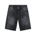 Purple Brand Rhinestone Starburst Denim Shorts — hero