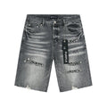 Purple Brand Distressed Gray Denim Shorts — hero