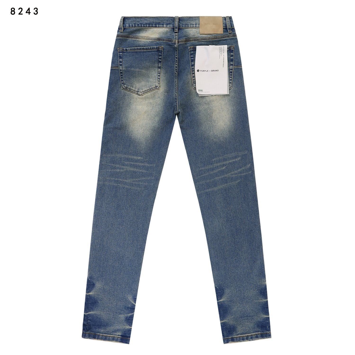 Purple Brand Slim Distressed Washed Denim Jeans — back