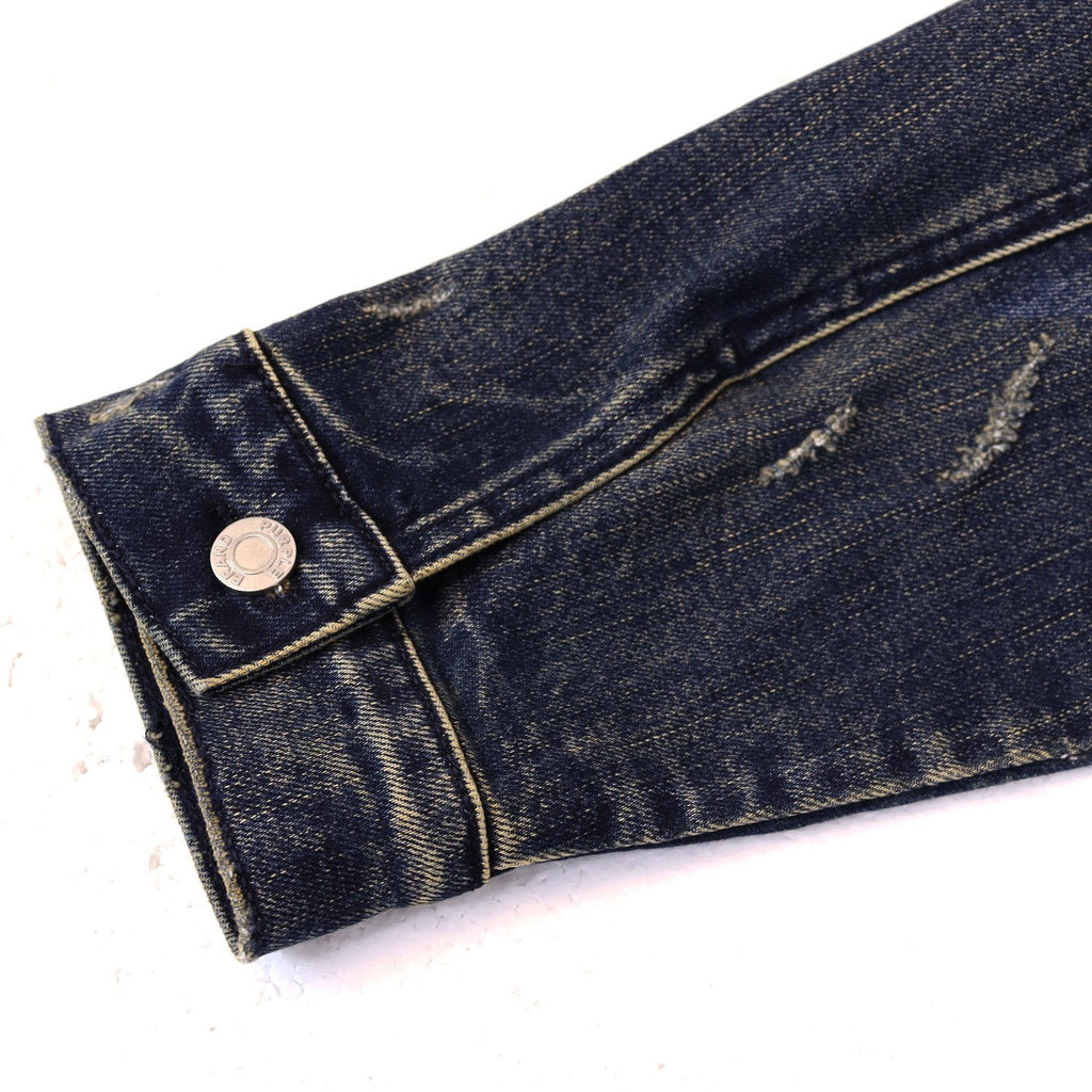 Purple Brand Bandana Trucker Denim Jacket — detail