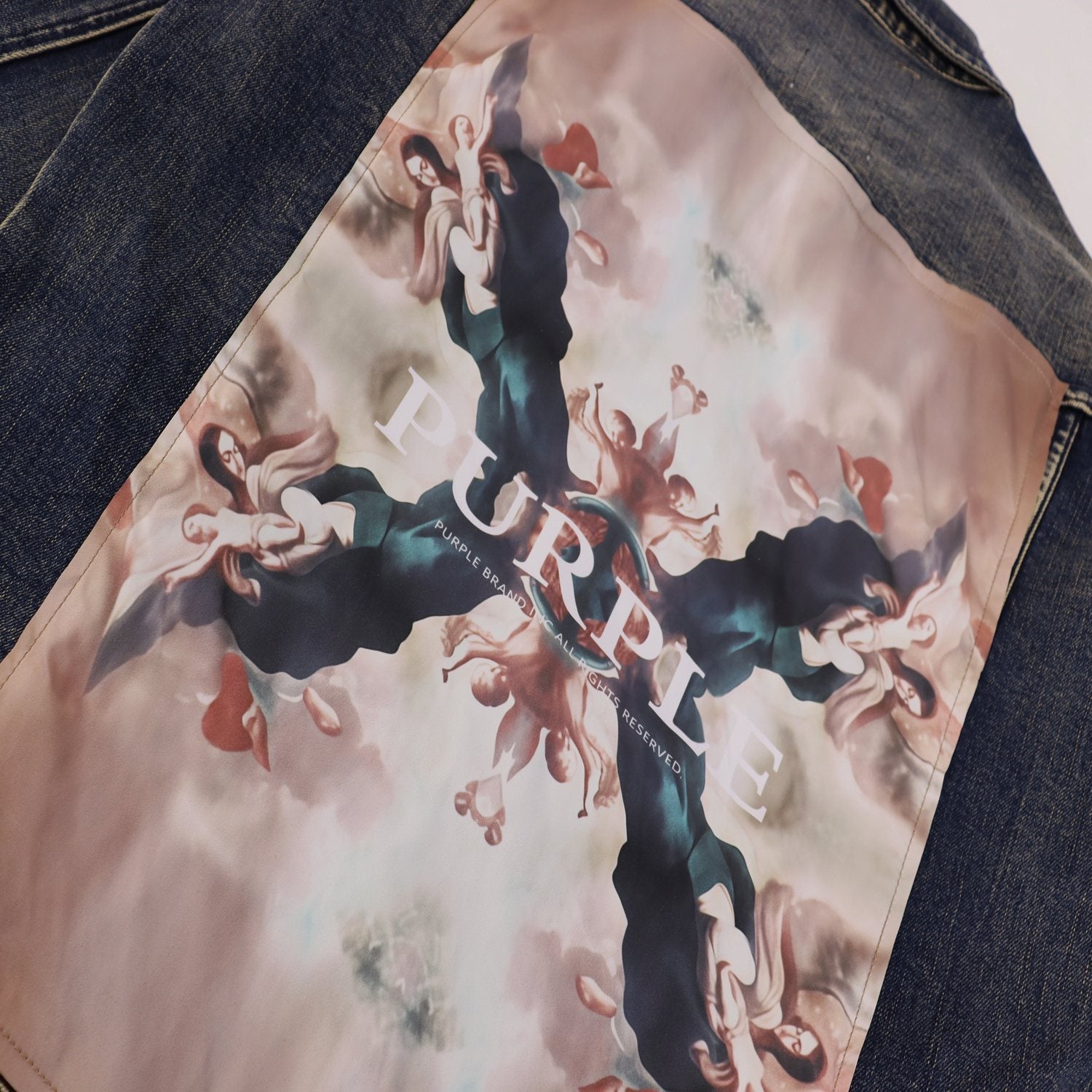 Purple Brand Bandana Trucker Denim Jacket — detail