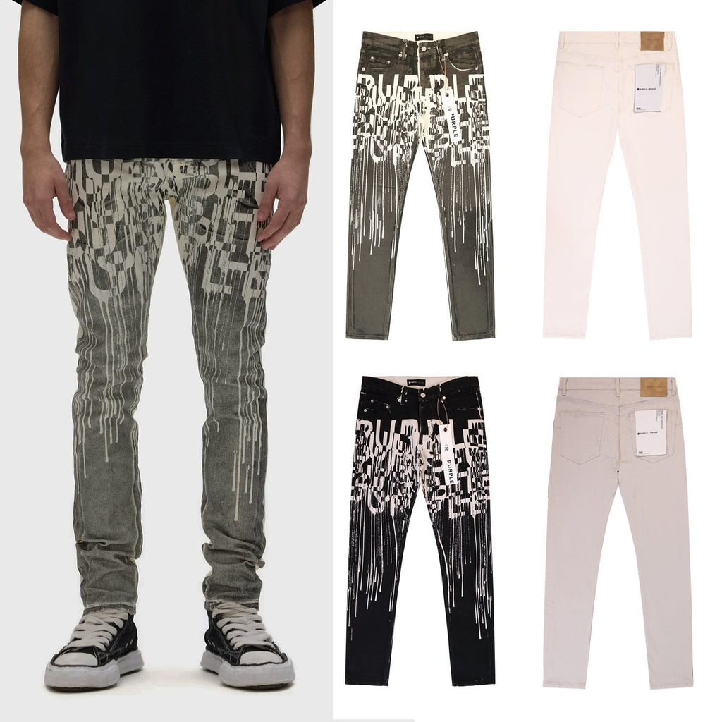 Purple Brand Distressed Graphic Jeans — context