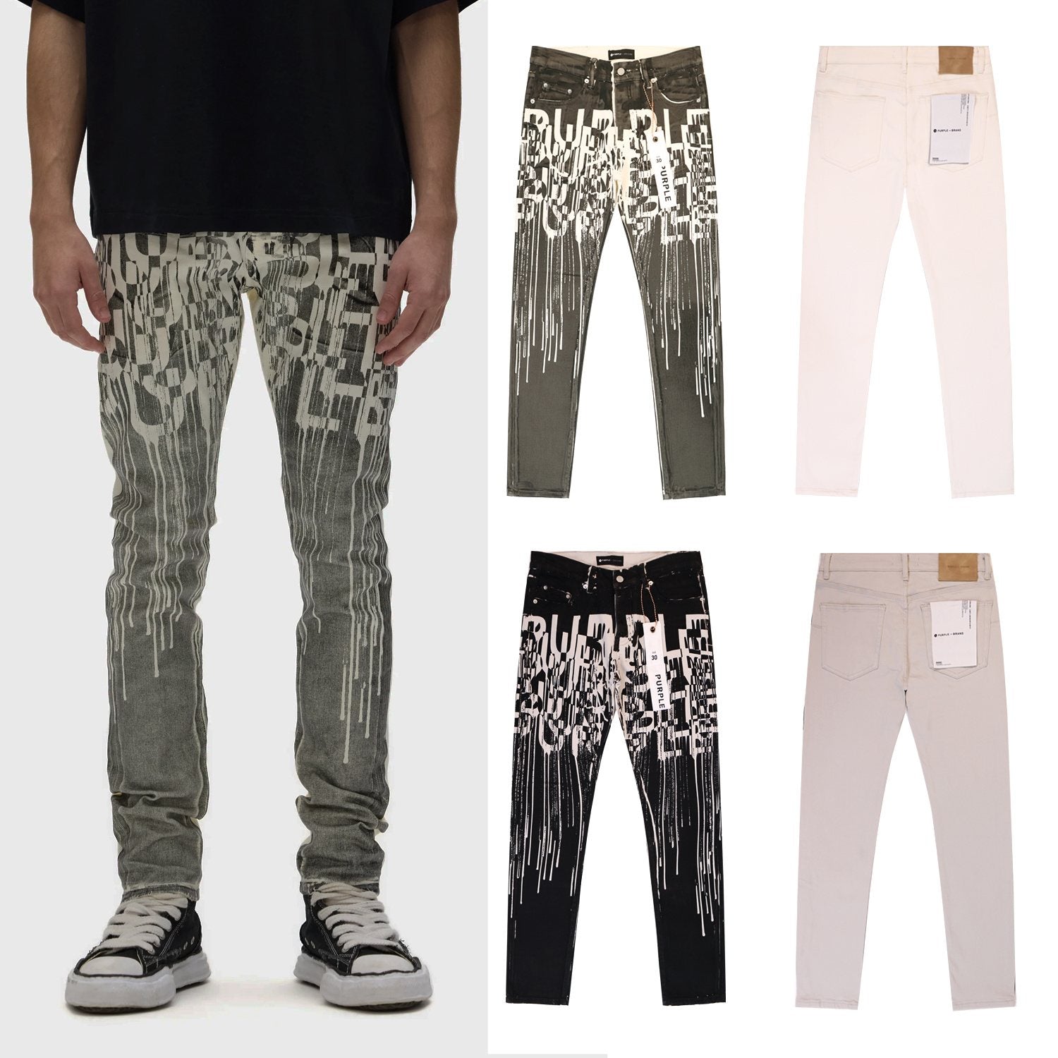 Purple Brand Distressed Graphic Jeans — context