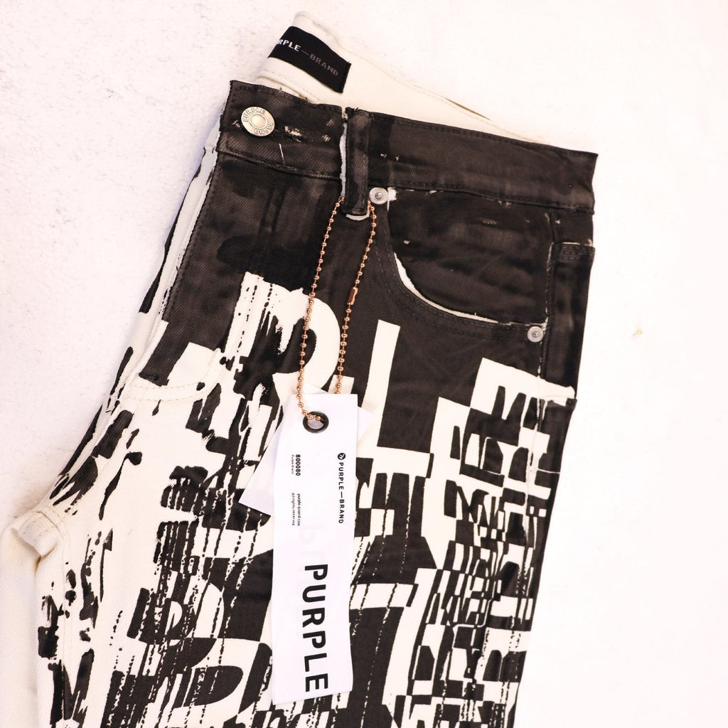 Purple Brand Distressed Graphic Jeans — front