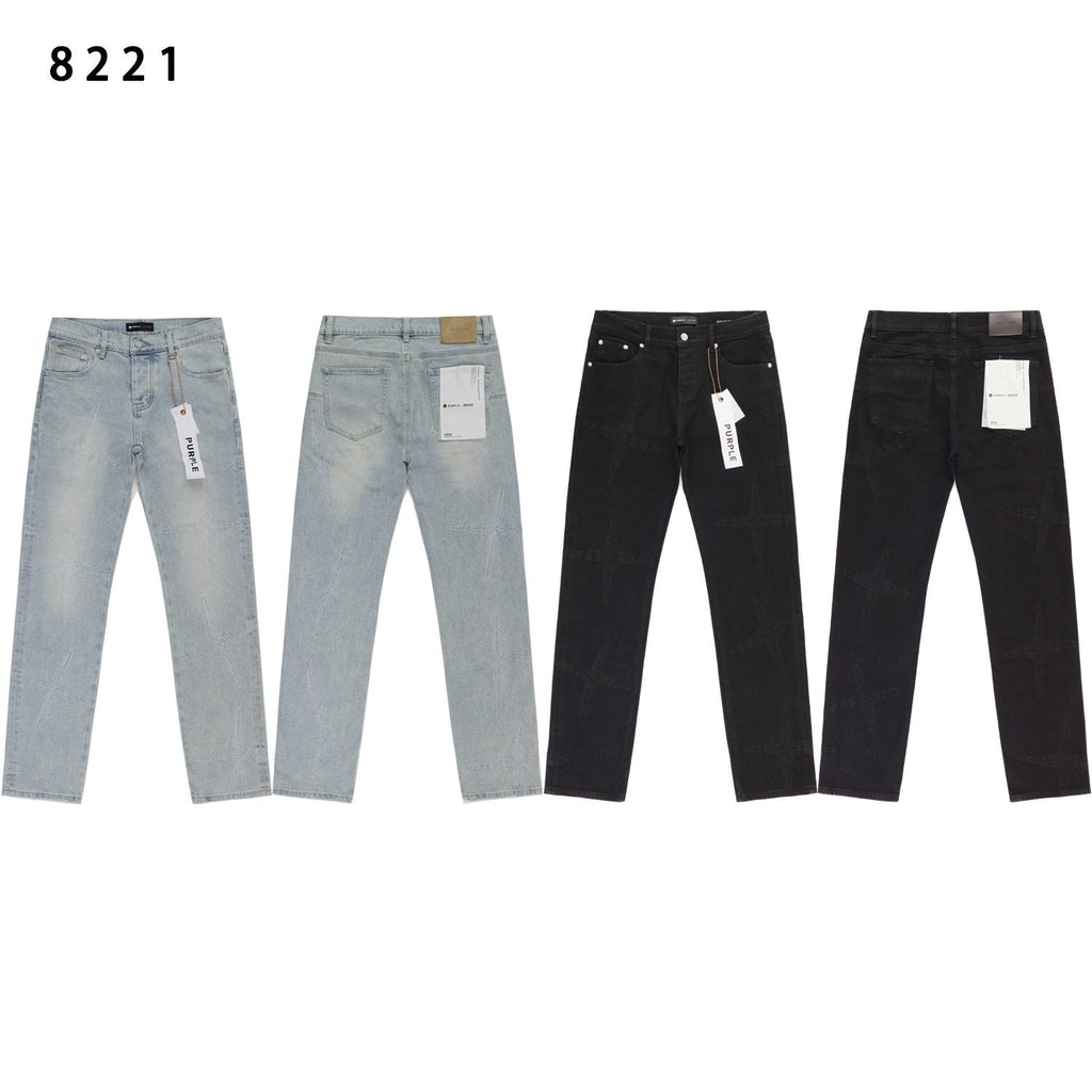 Purple Brand Star Embroidered Washed Jeans — comparison