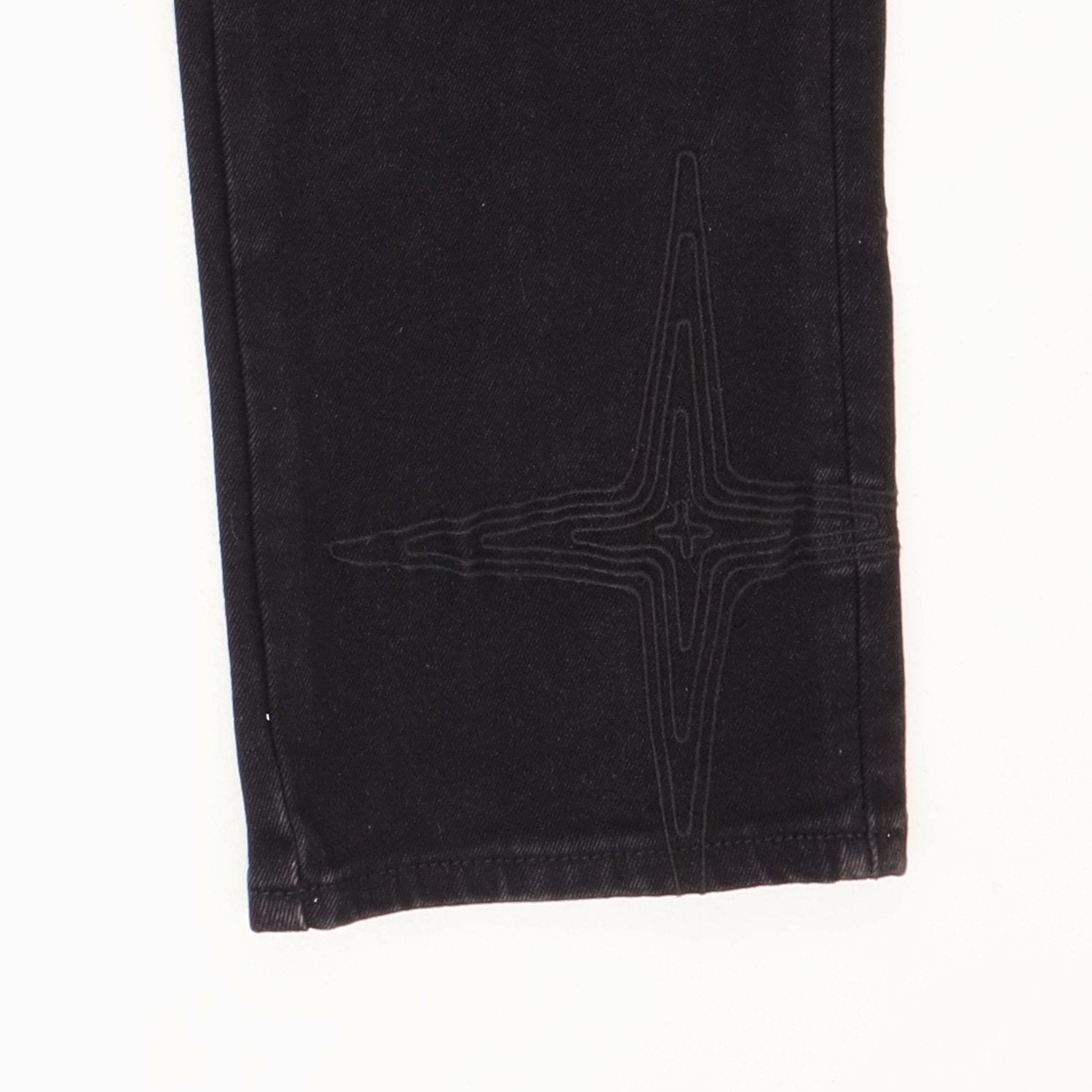 Purple Brand Star Embroidered Washed Jeans — detail