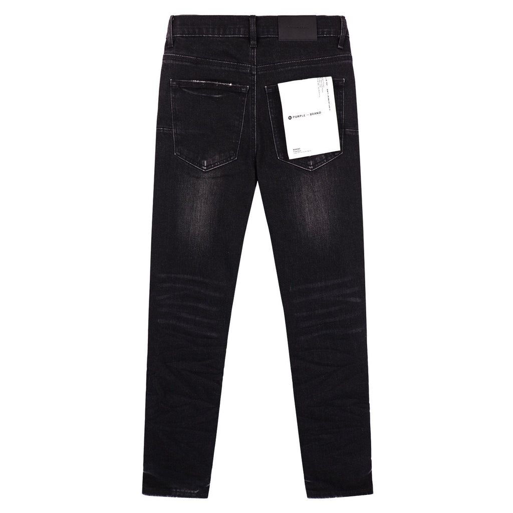 Purple Brand P001 Distressed Washed Black Slim Jeans — back