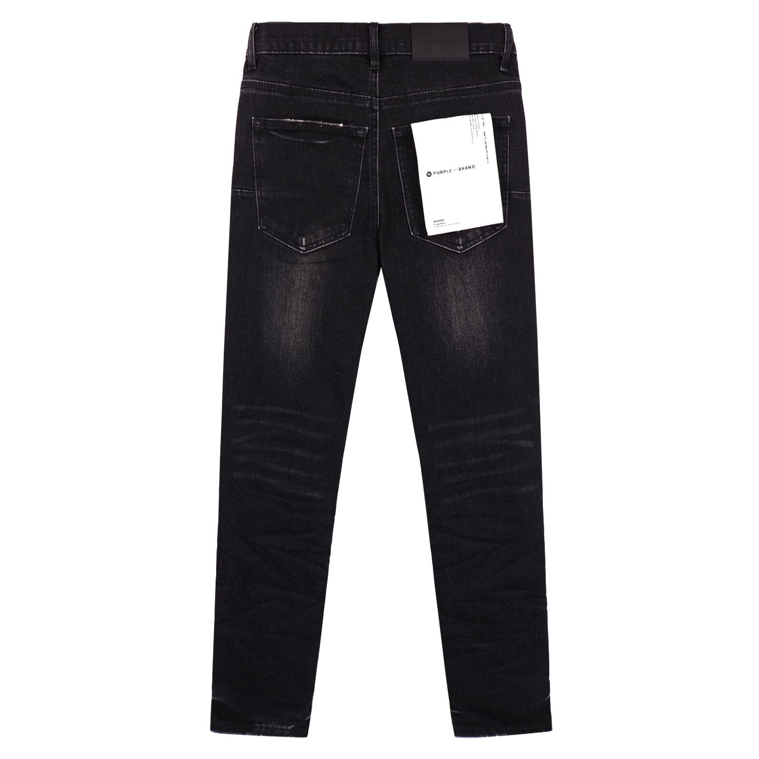 Purple Brand P001 Distressed Washed Black Slim Jeans — back