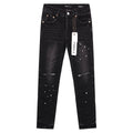 Purple Brand P001 Distressed Washed Black Slim Jeans — hero
