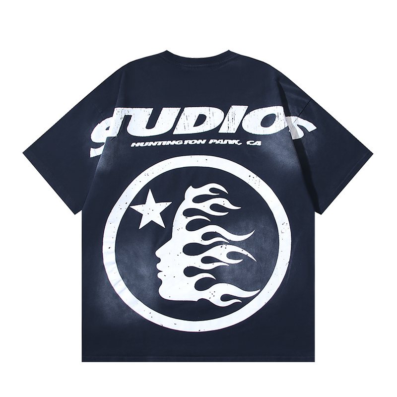 Hellstar Black Studios Flame Graphic T-Shirt — back