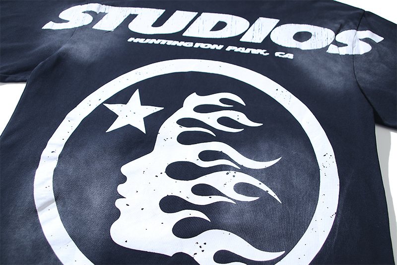 Hellstar Black Studios Flame Graphic T-Shirt — detail