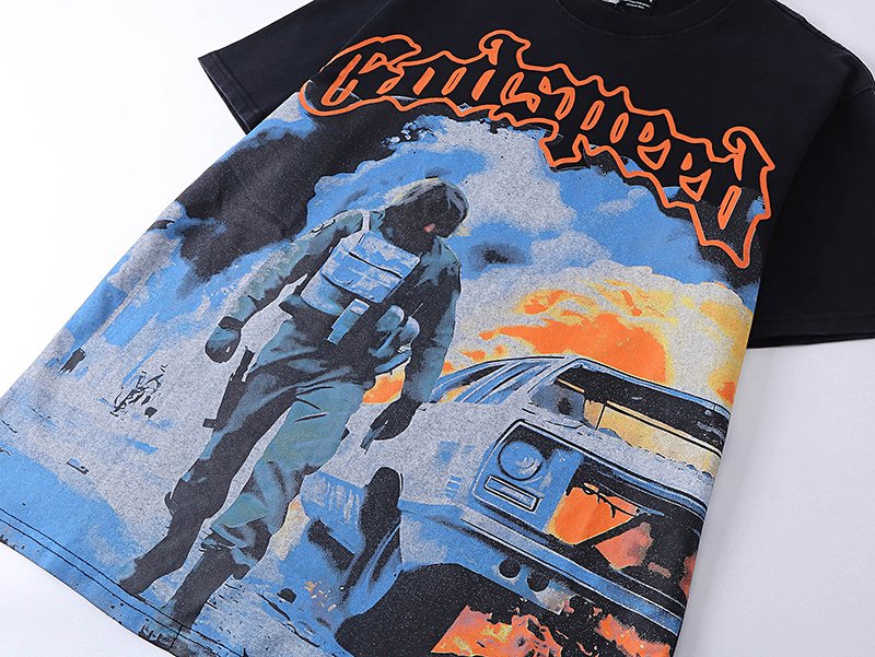Godspeed Astronaut Car Graphic T-Shirt — detail