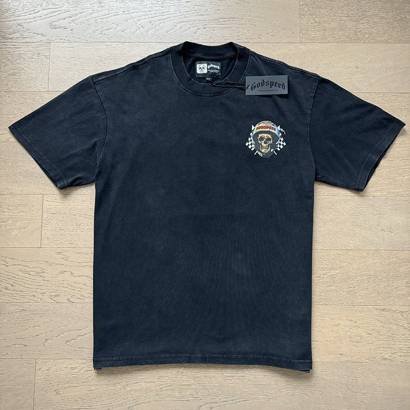 Godspeed Skull Helmet Graphic T-Shirt — front