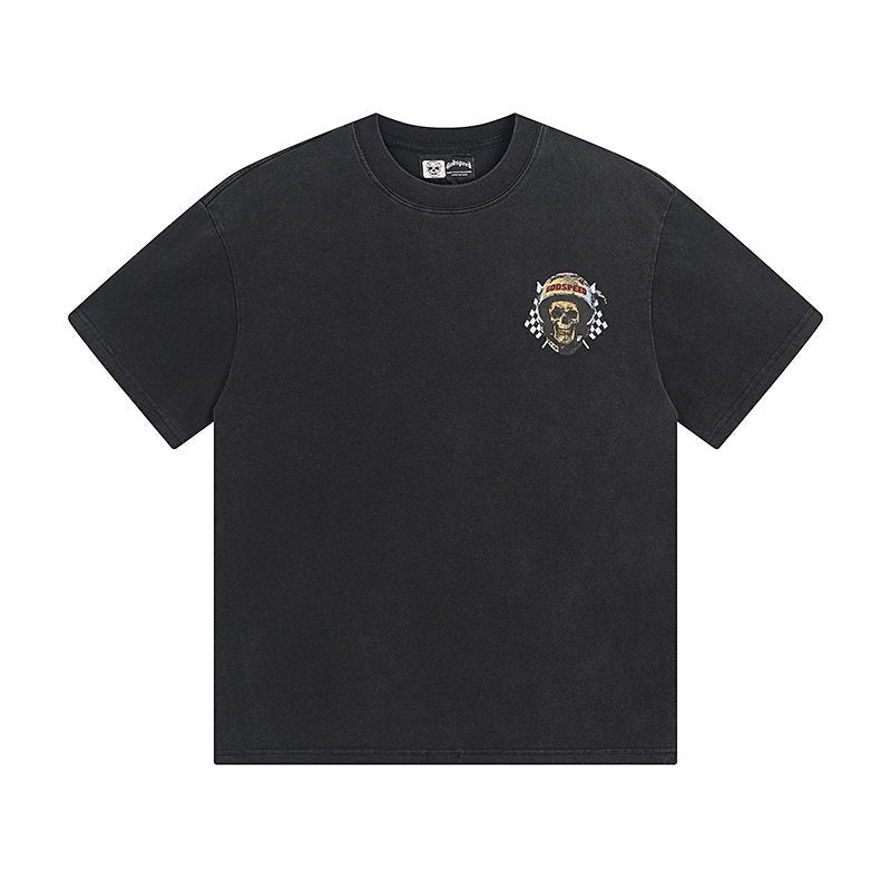 Godspeed Skull Helmet Graphic T-Shirt — hero