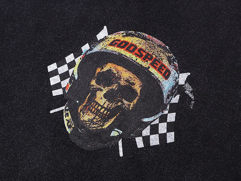 Godspeed Skull Helmet Graphic T-Shirt — detail