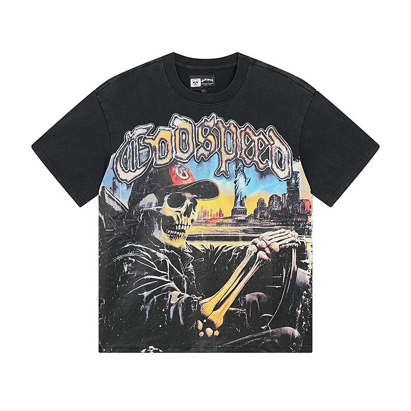Godspeed Skull Car Graphic T-Shirt — front