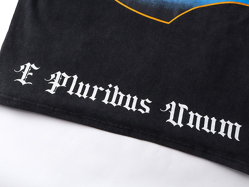 Godspeed E Pluribus Unum Washed Black Graphic T-Shirt — detail