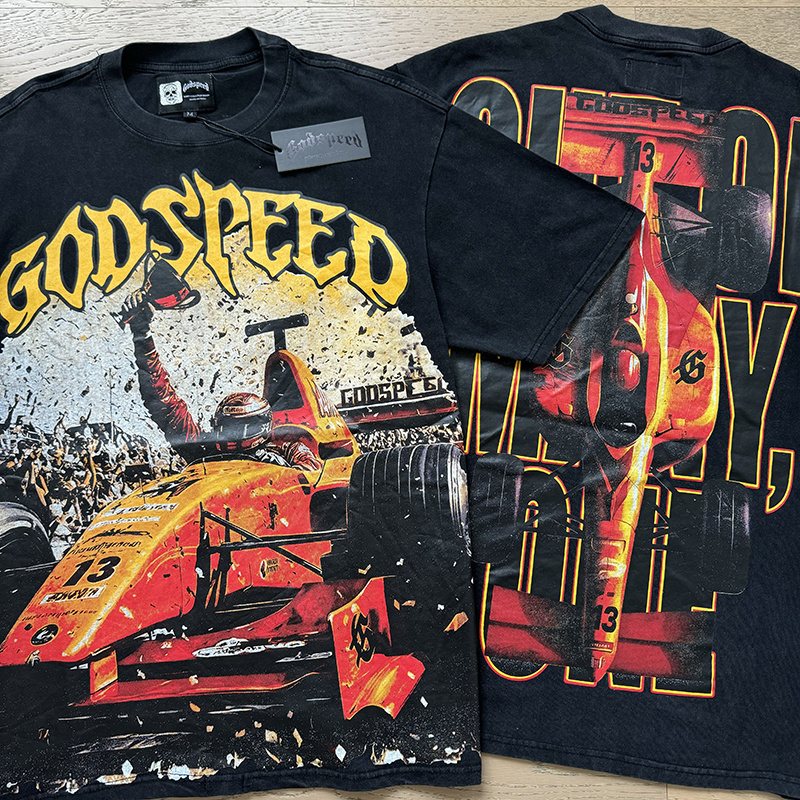 Godspeed Race Car Graphic Short-Sleeve T-Shirt — comparison