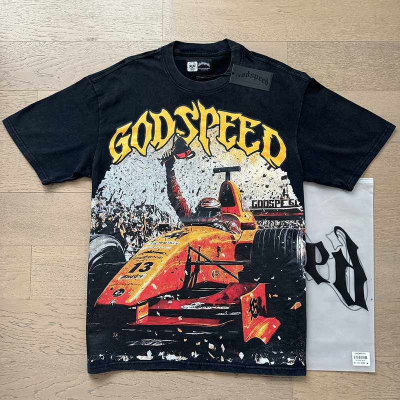 Godspeed Race Car Graphic Short-Sleeve T-Shirt — context