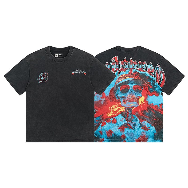 Godspeed Washed Black Skull Graphic T-Shirt — hero