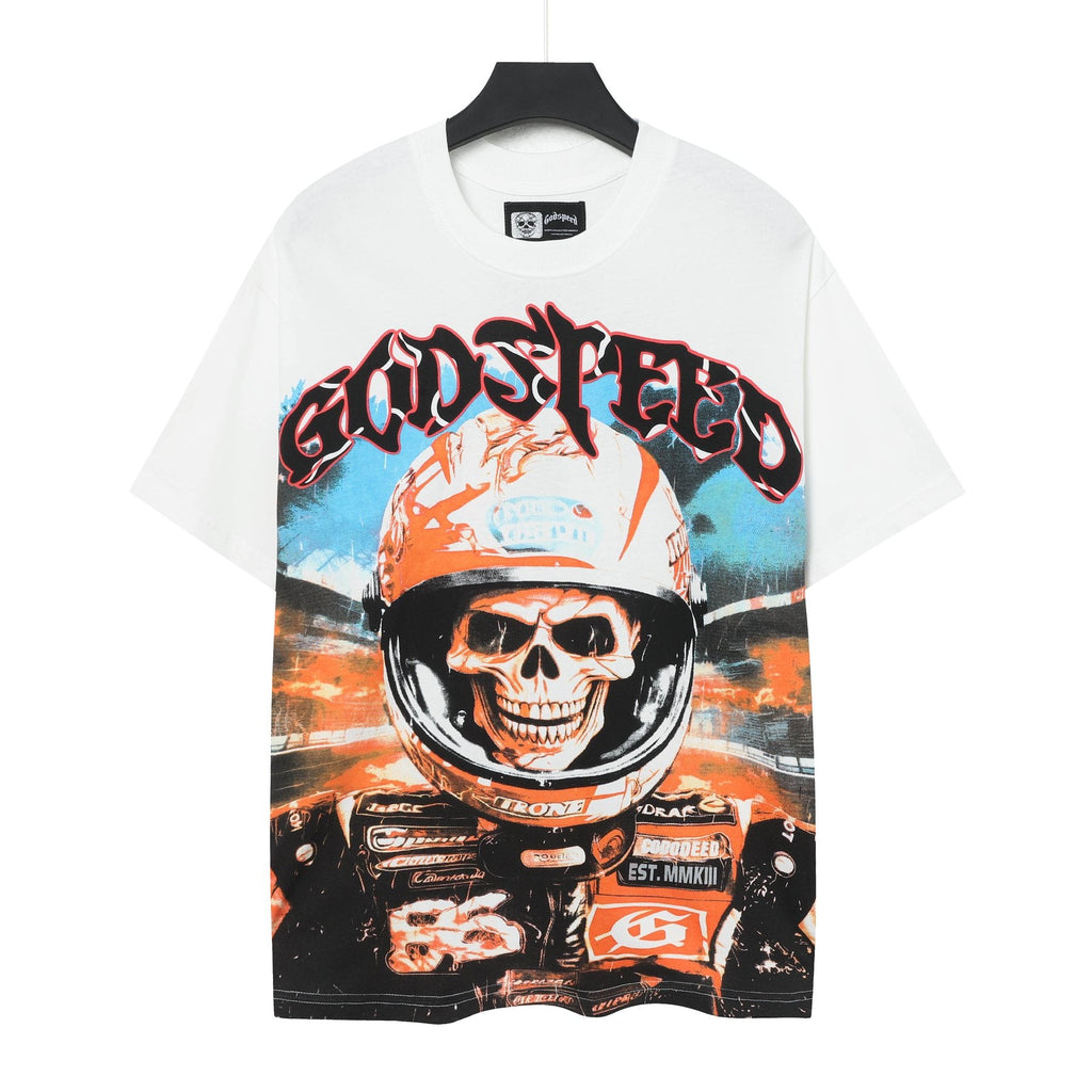 Godspeed Skull Racer Short-Sleeve Graphic T-Shirt — front