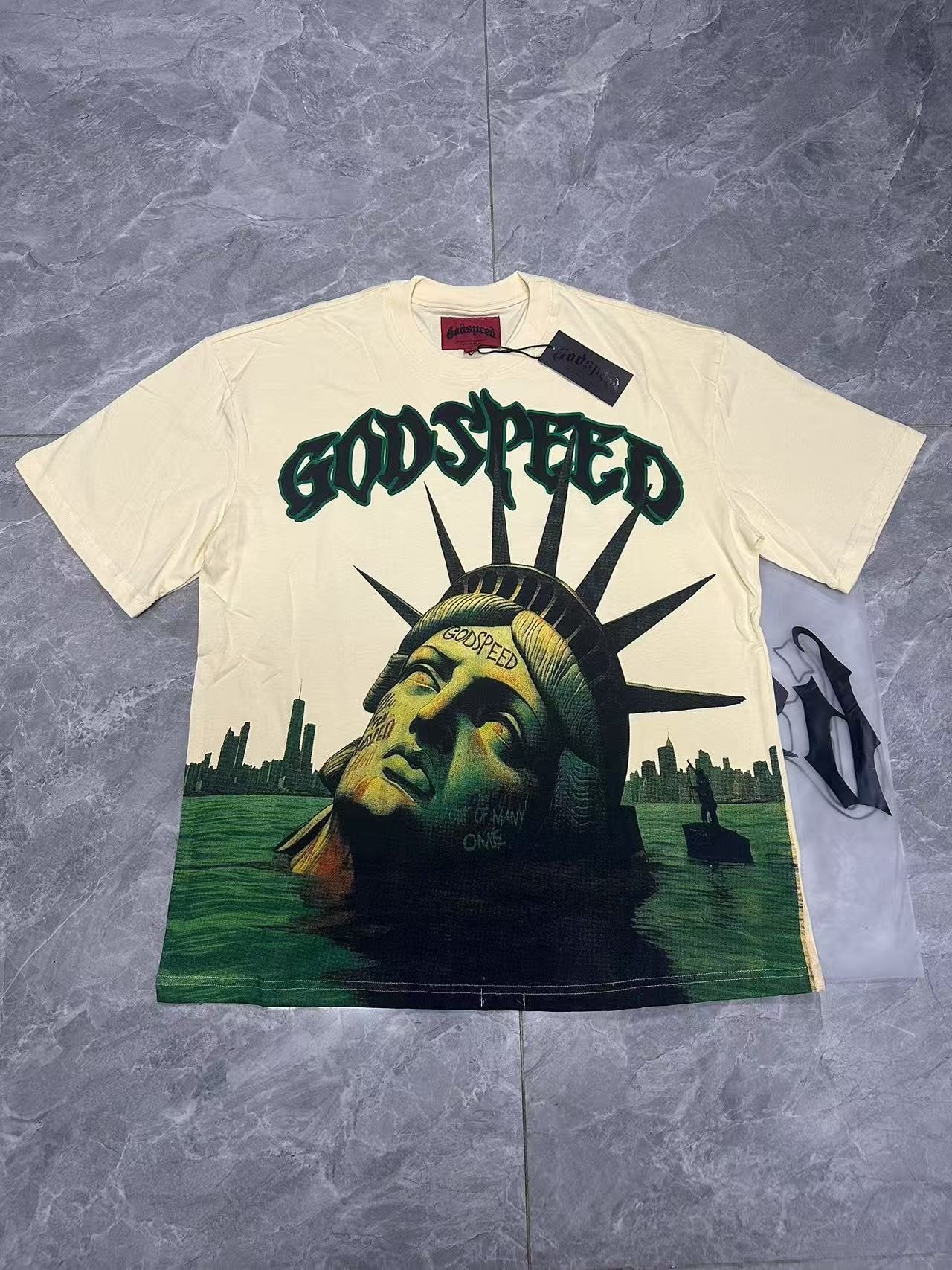 Godspeed Statue of Liberty Sun Eye Short-Sleeve T-Shirt — context