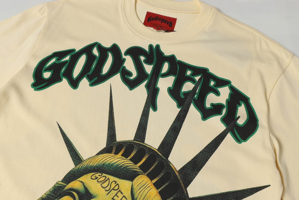 Godspeed Statue of Liberty Sun Eye Short-Sleeve T-Shirt — detail