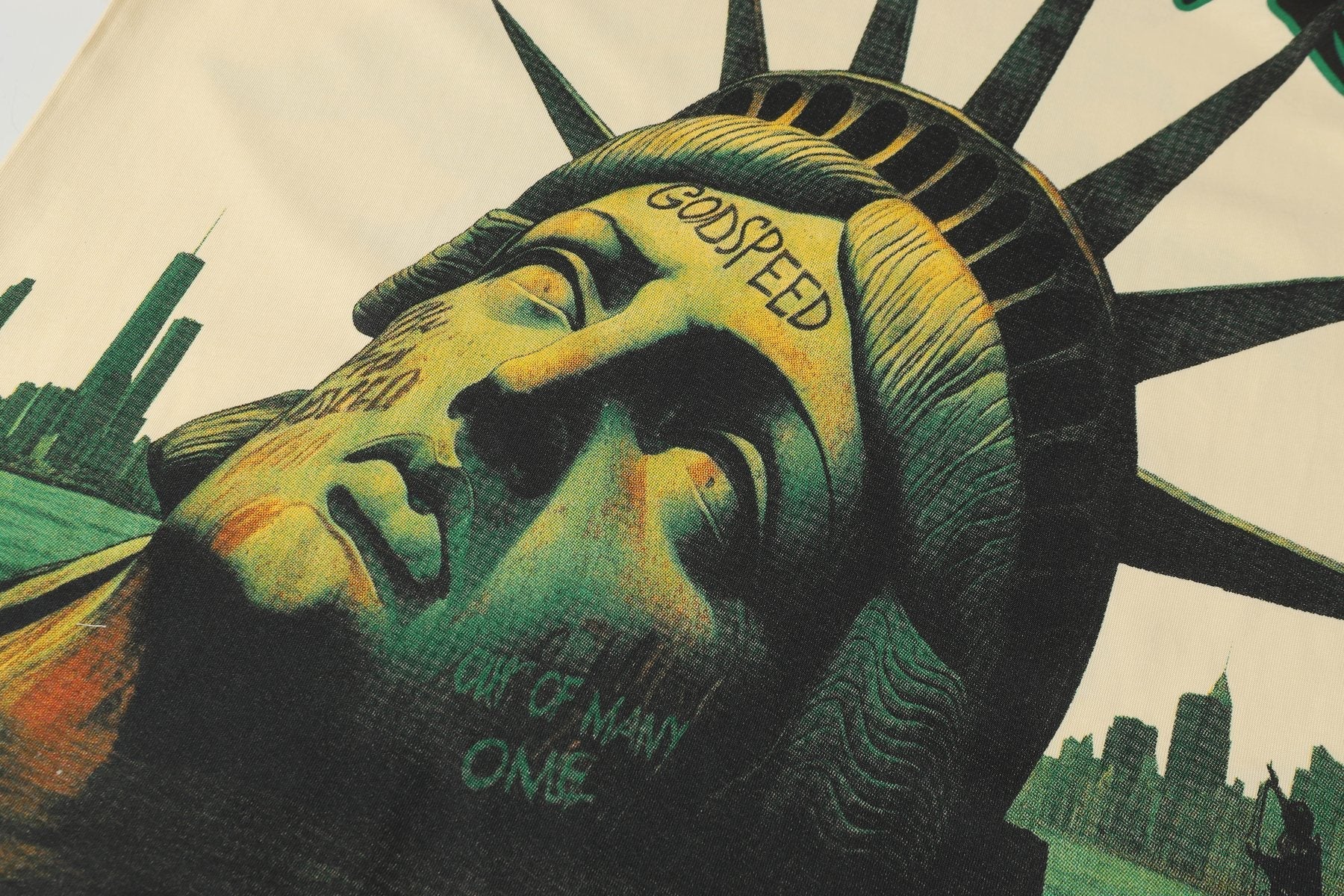 Godspeed Statue of Liberty Sun Eye Short-Sleeve T-Shirt — detail