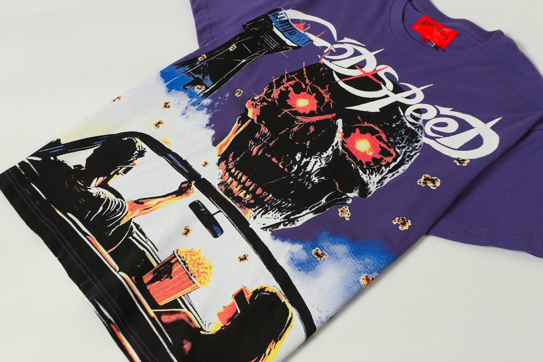 Godspeed Purple Washed Rock Graphic T-Shirt — detail