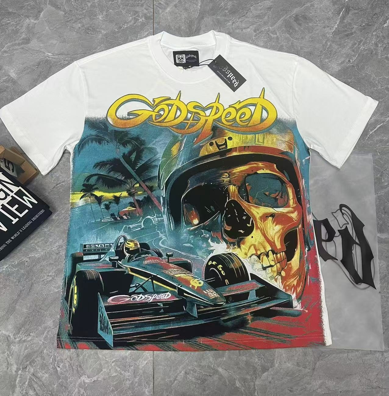 Godspeed Racing Skull Graphic Short-Sleeve T-Shirt — context
