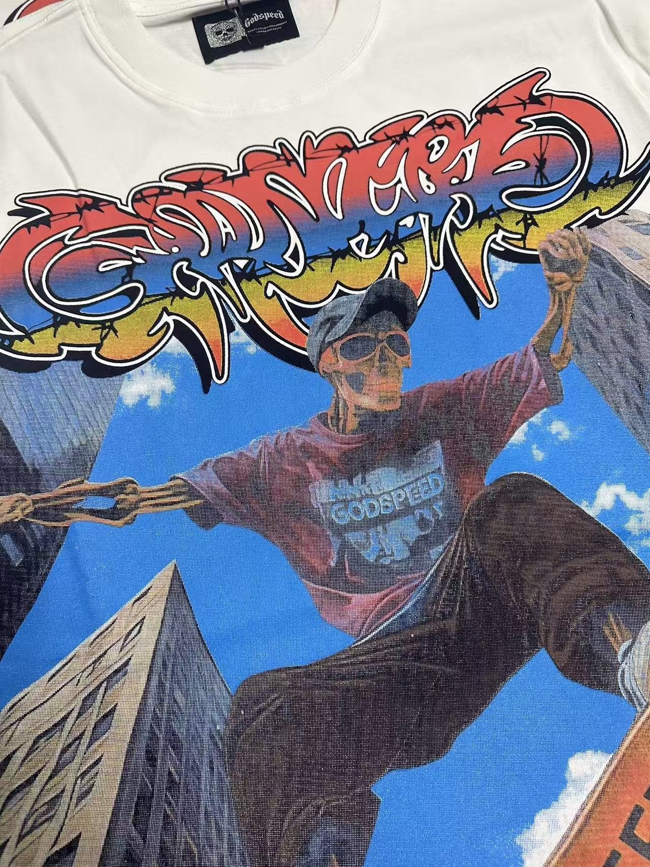Godspeed Skateboard Graphic T-Shirt — detail
